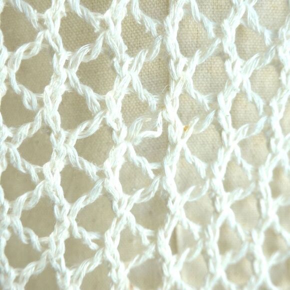 360 Sweater Sweater Open Crochet Knit Design Silk and Linen Size Small - Picture 13 of 15